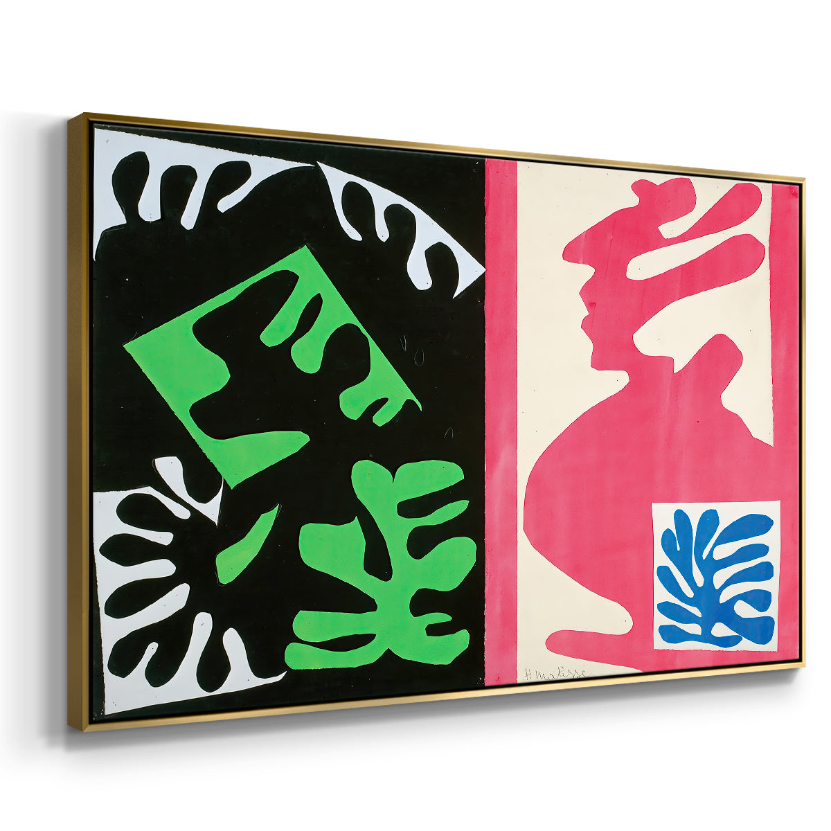 Composition, Black and Red, from Jazz, 1947 - Floater Framed Canvas Print