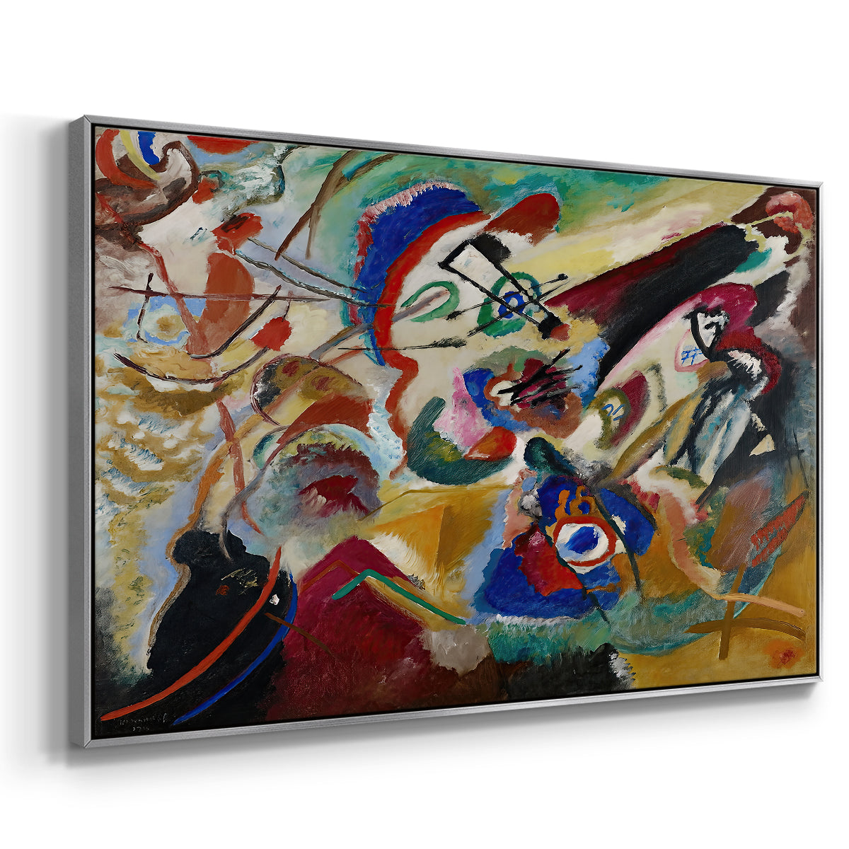 Fragment 2 for Composition VII, 1913 - Floater Framed Canvas Print