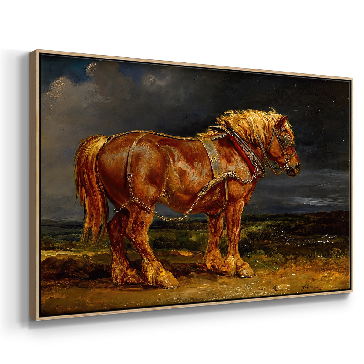 The Shire Horse Elephant in an Extensive Landscape, c. 1850s - Floater Framed Canvas Print