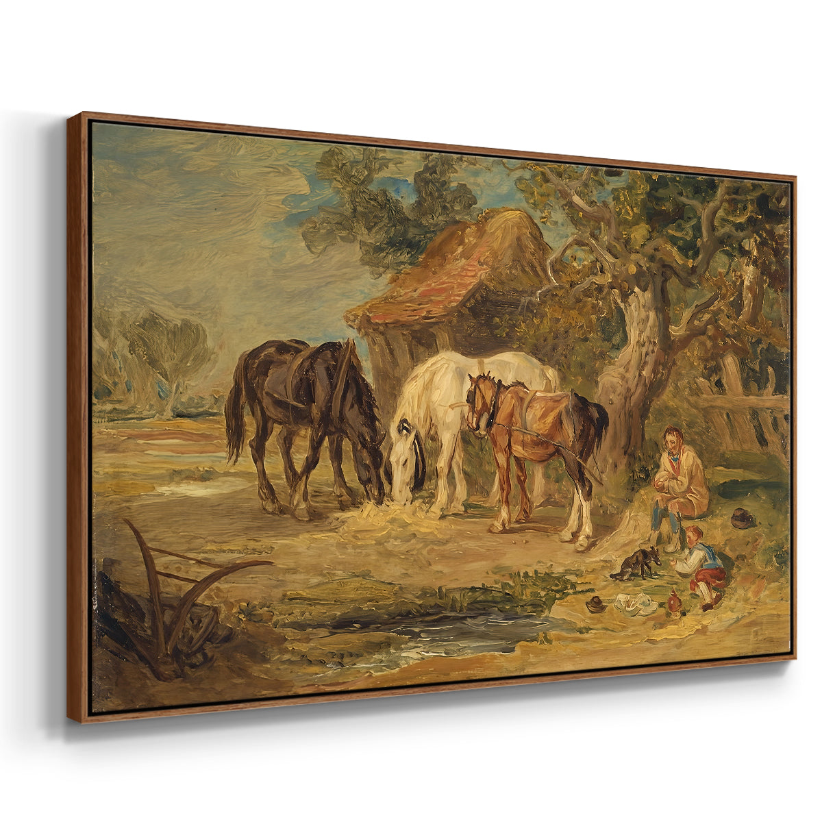 The Midday Meal, 1835 - Floater Framed Canvas Print
