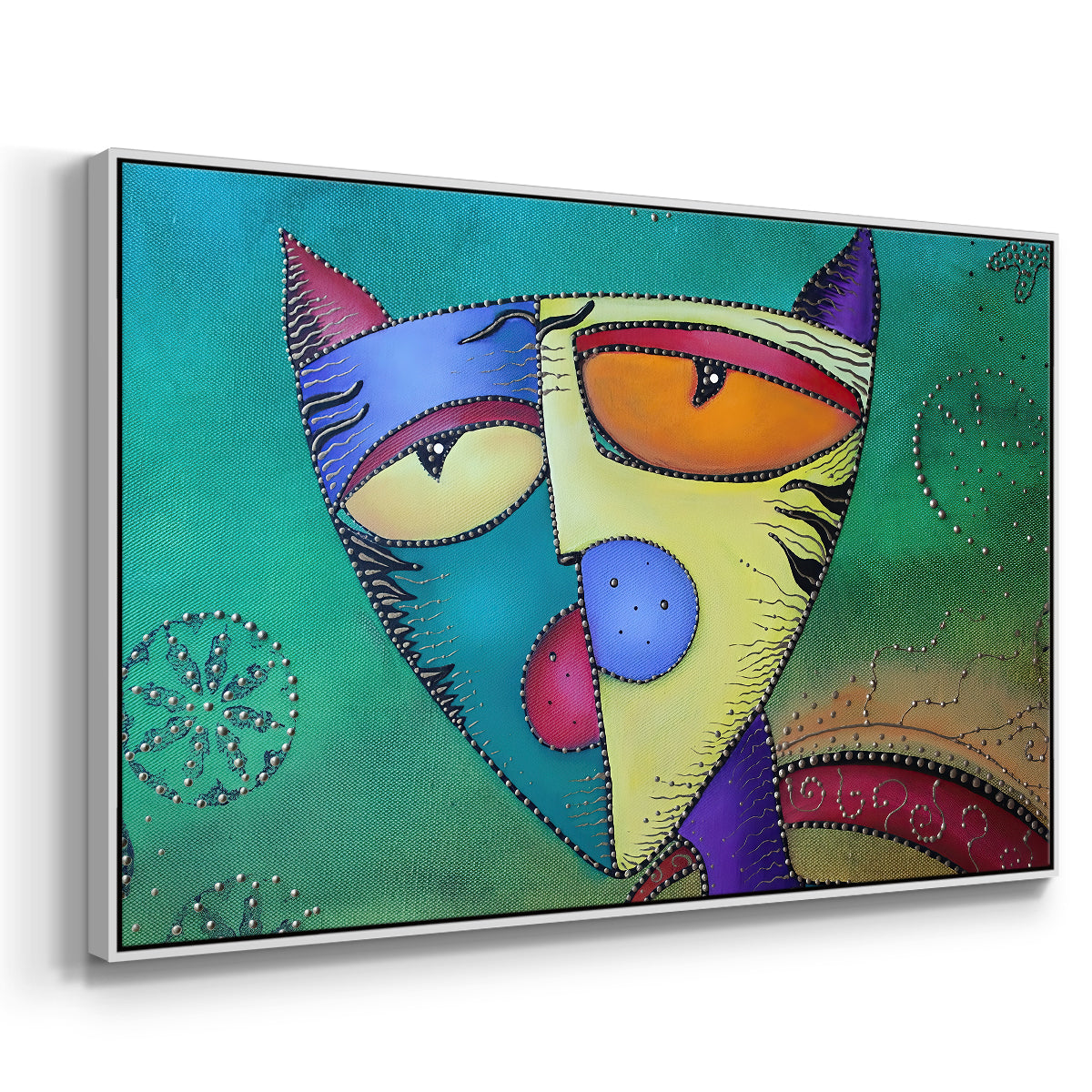 Celestial Cat - Floater Framed Canvas Print