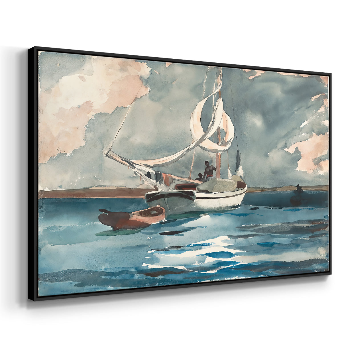 Sloop, Nassau, 1899 - Floater Framed Canvas Print