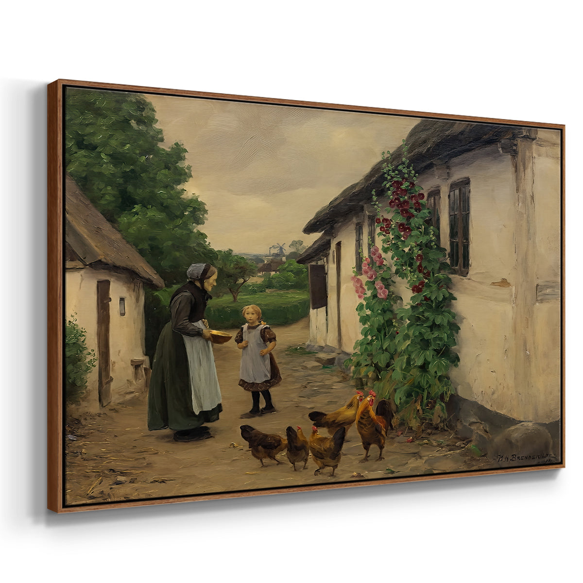 Visit to Grandmother, 1914 - Floater Framed Canvas Print
