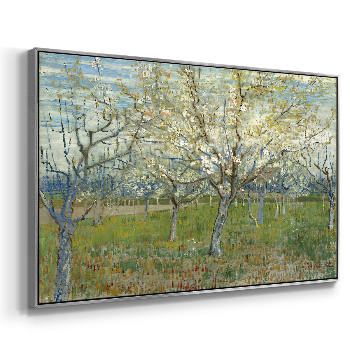 The Pink Orchard, 1888 - Floater Framed Canvas Print