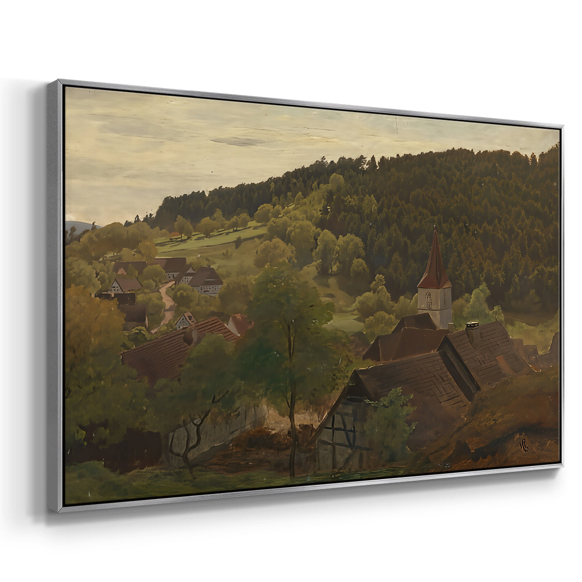 Landscape from Ebersteinburg in Baden, 1876 - Floater Framed Canvas Print