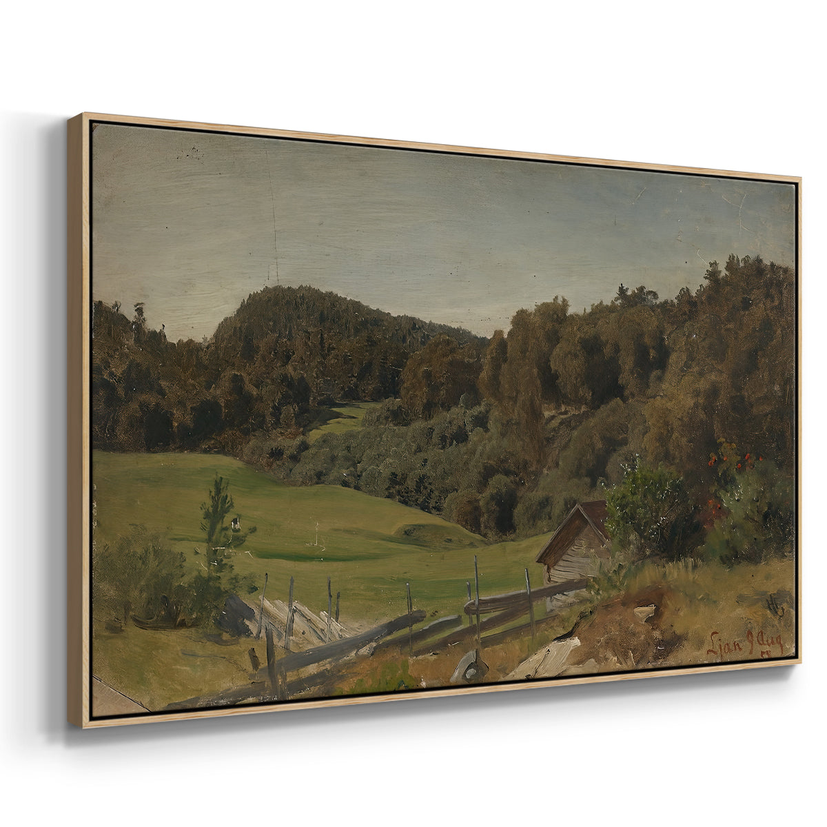 Landscape at Ljan, 1858 - Floater Framed Canvas Print