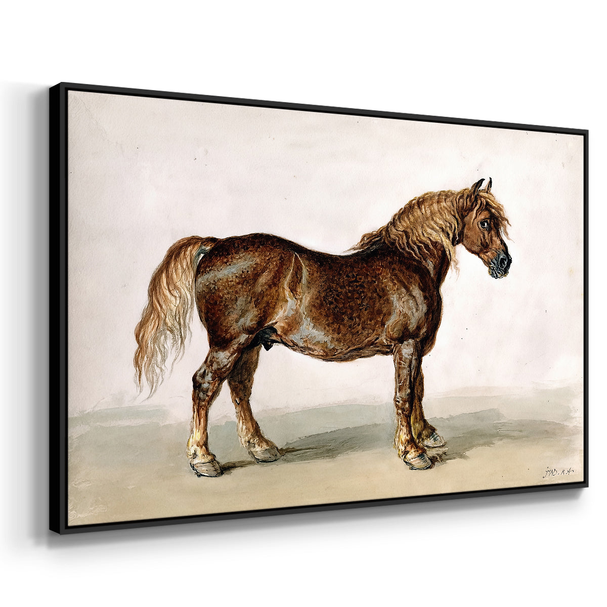 A Cart-Horse - Floater Framed Canvas Print