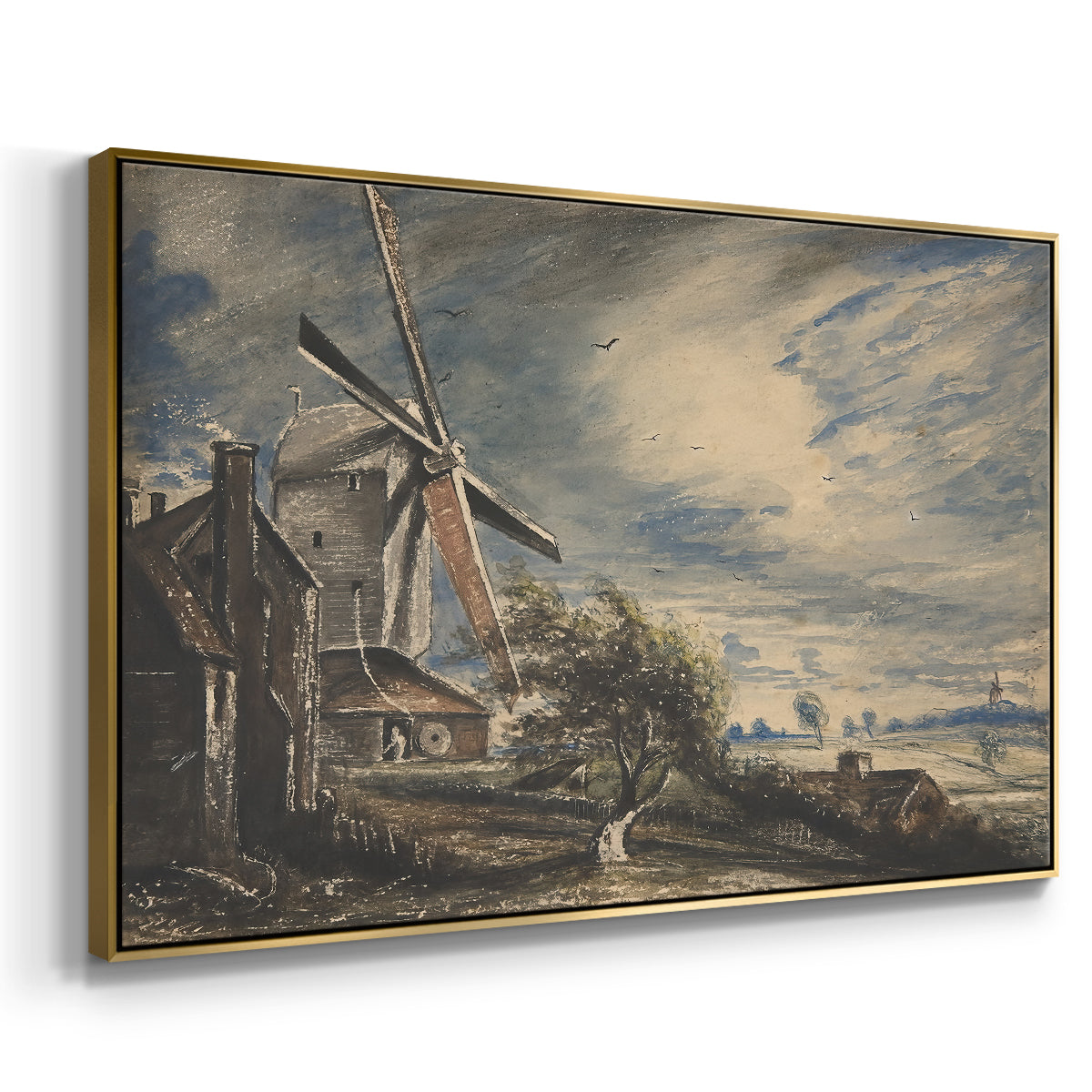 A Mill Near Colchester, c. 1833 - Floater Framed Canvas Print