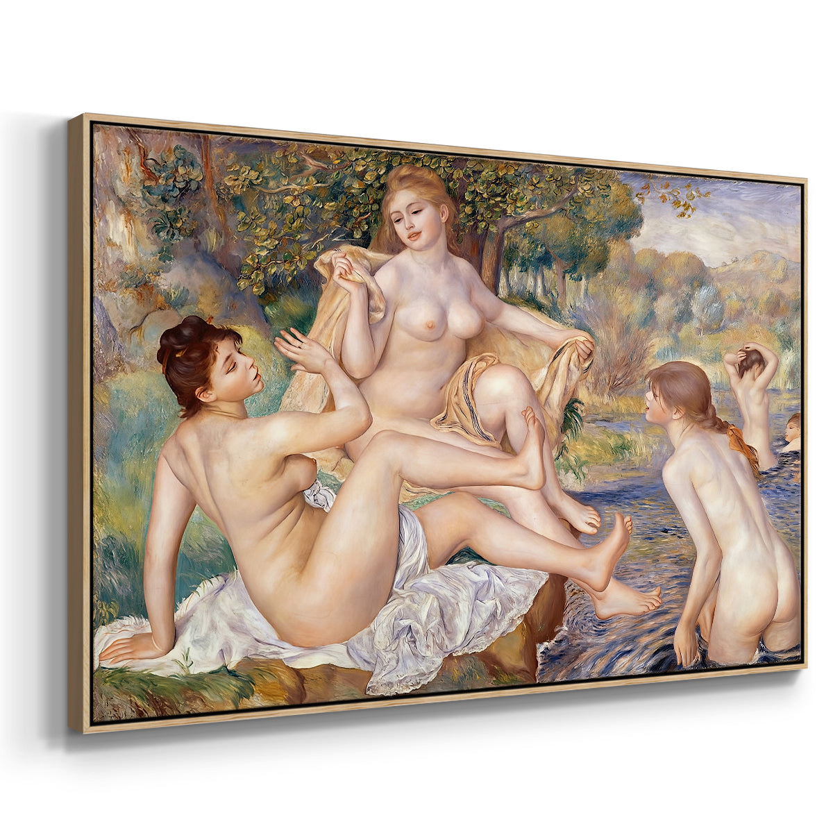 The Large Bathers, 1884-1887 - Floater Framed Canvas Print