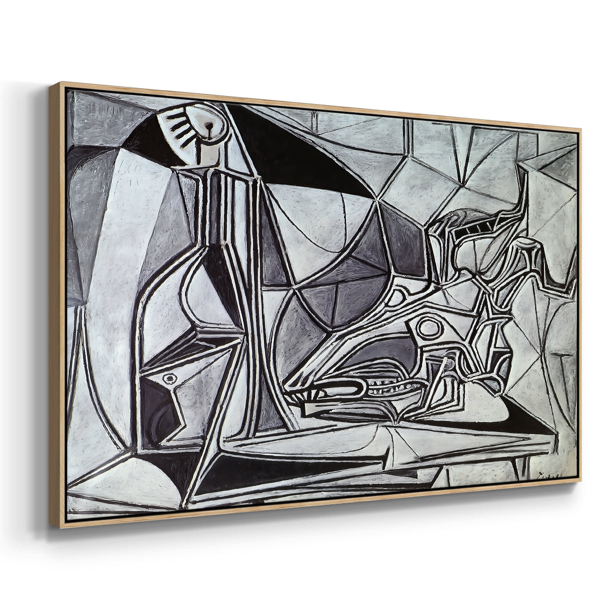 Goat's Skull, Bottle and Candle, 1952 - Floater Framed Canvas Print
