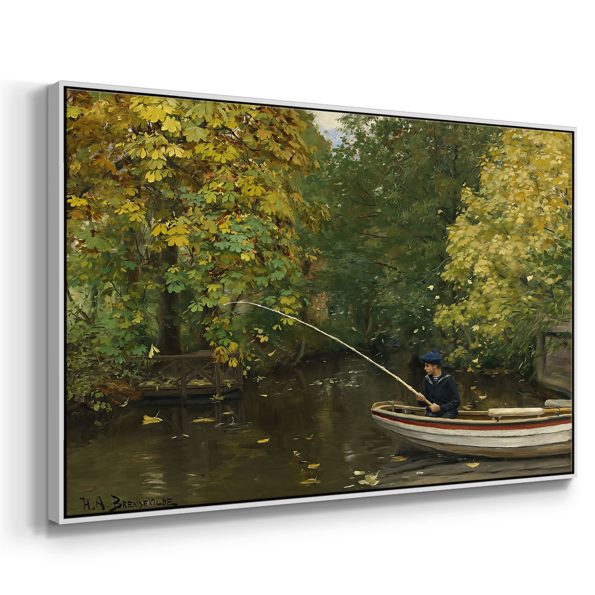 Fishing Boy, c. 1890 - Floater Framed Canvas Print
