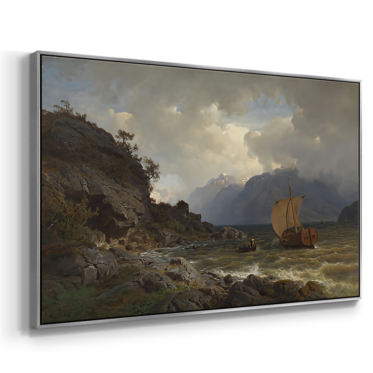 From the Western Coast of Norway, 1862 - Floater Framed Canvas Print