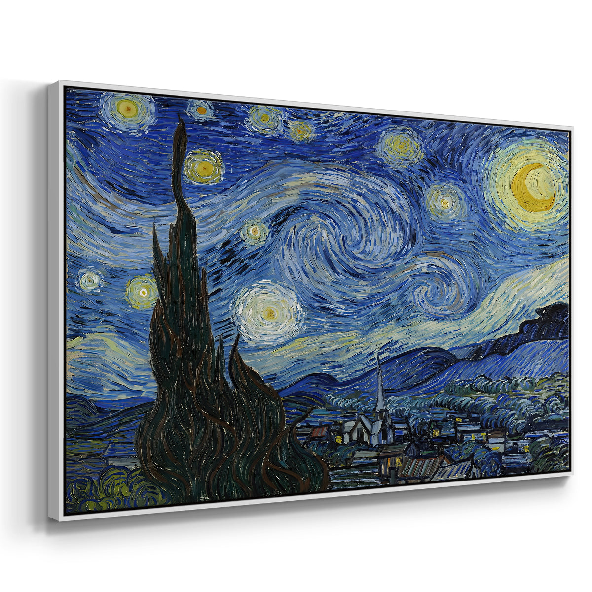 The Starry Night, 1889 - Floater Framed Canvas Print