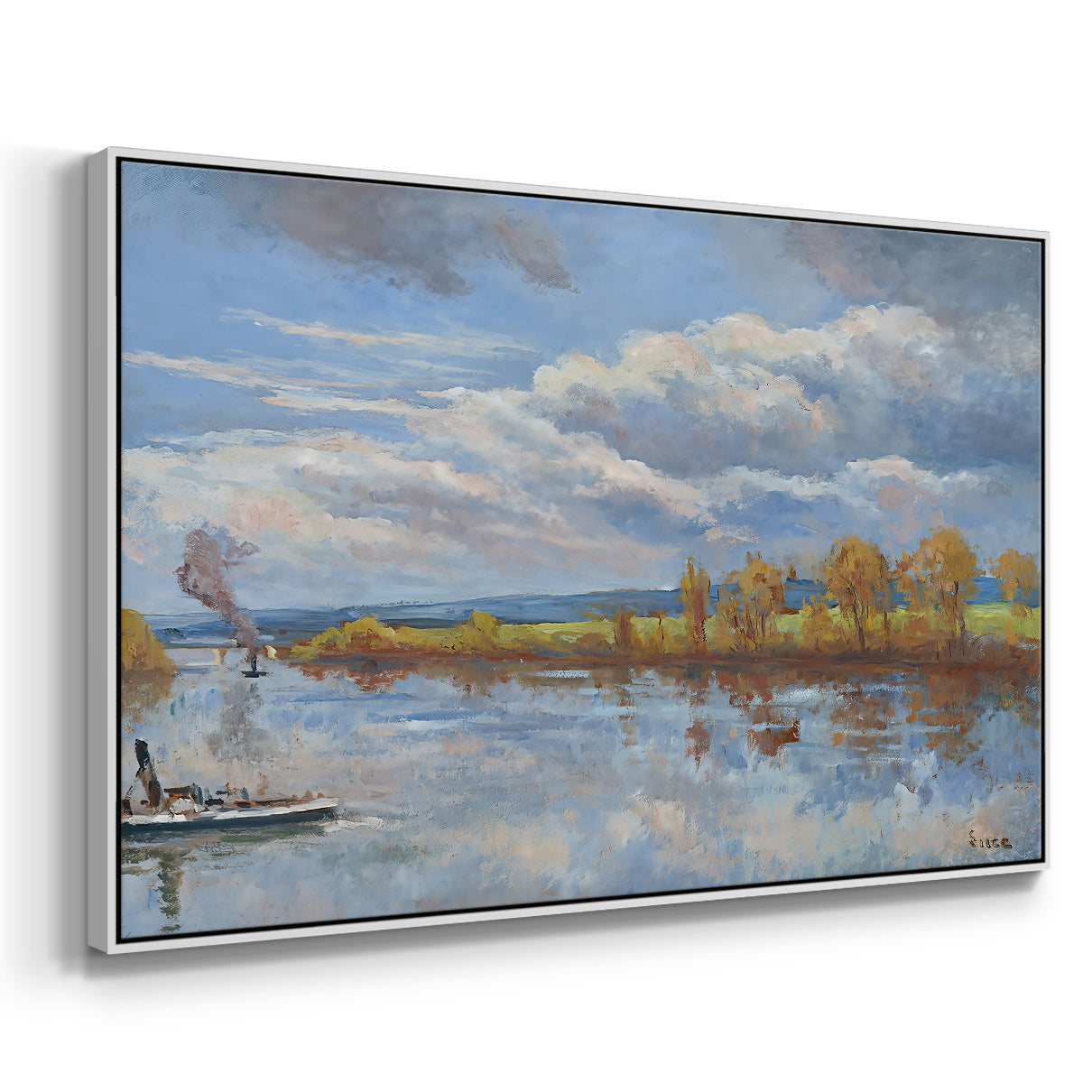 The Banks of the River Seine, 1893 - Floater Framed Canvas Print