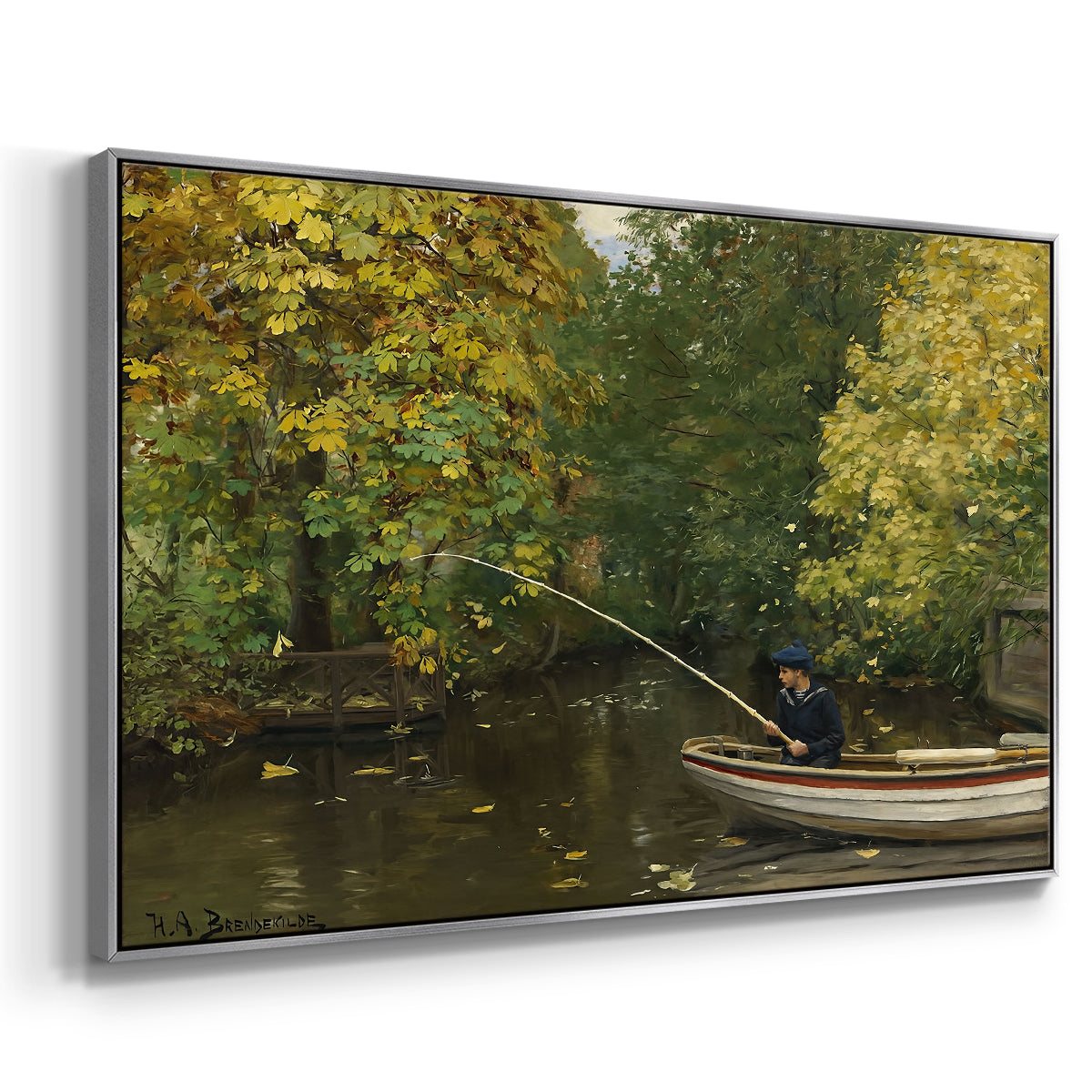 Fishing Boy, c. 1890 - Floater Framed Canvas Print