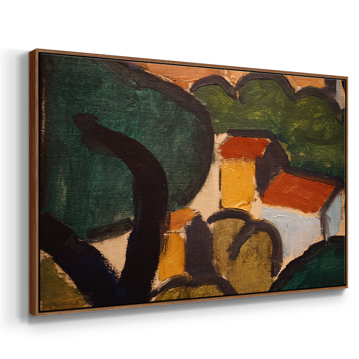 Landscape with Trees and Houses, c. 1905 - Floater Framed Canvas Print
