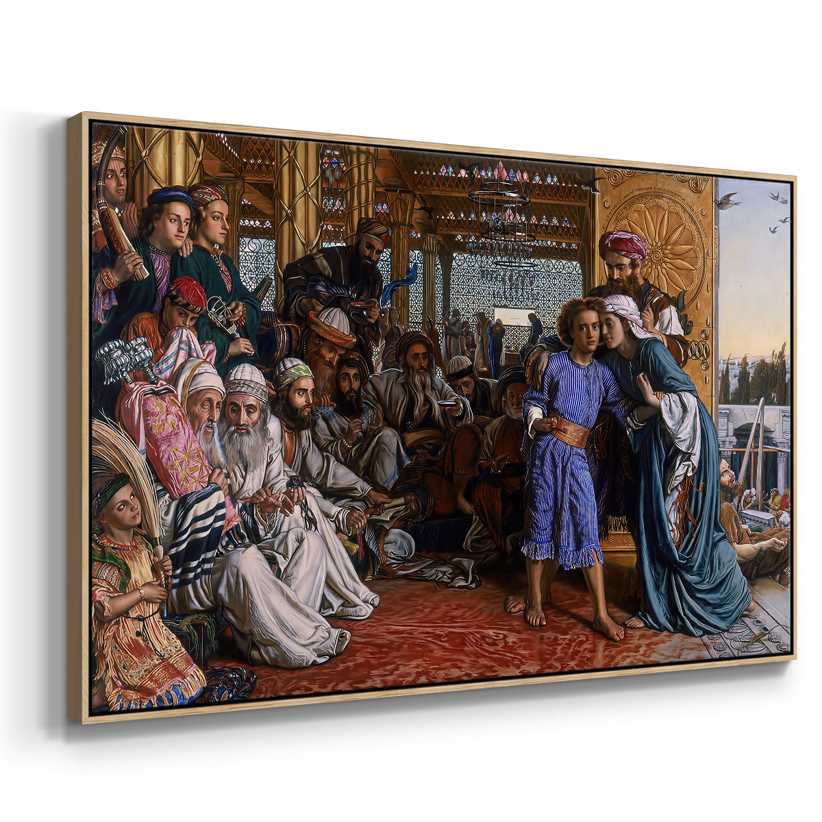 The Finding of the Saviour in the Temple, 1854-1860 - Floater Framed Canvas Print