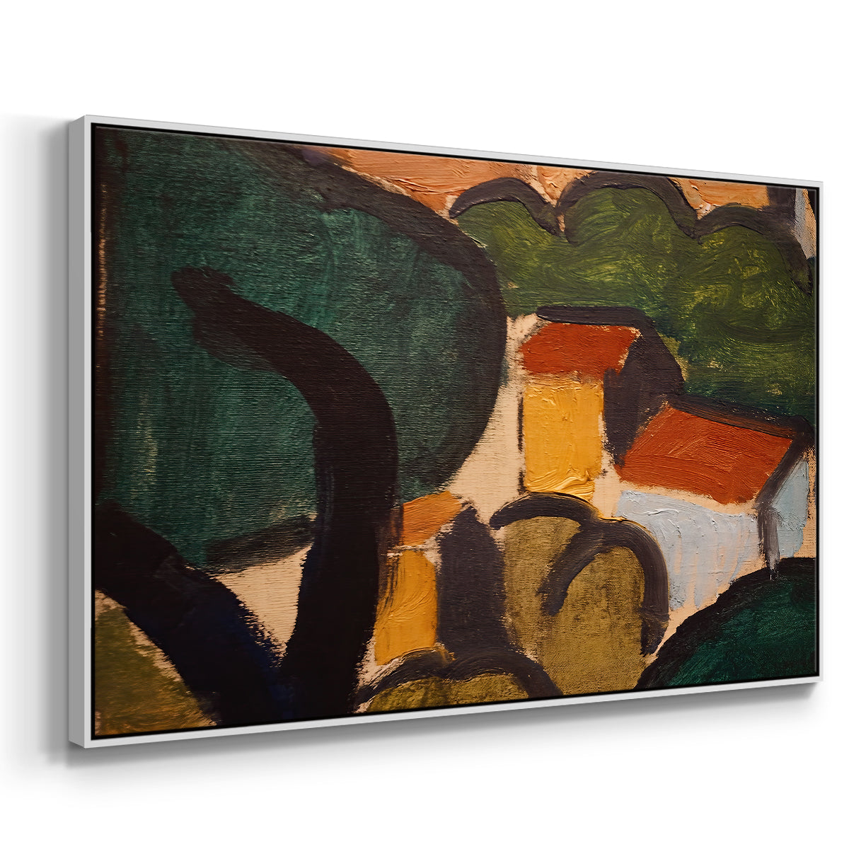 Landscape with Trees and Houses, c. 1905 - Floater Framed Canvas Print