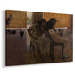 Canvas art print featuring a historical scene depicting figures in ornate Egyptian environment, displayed at an angle