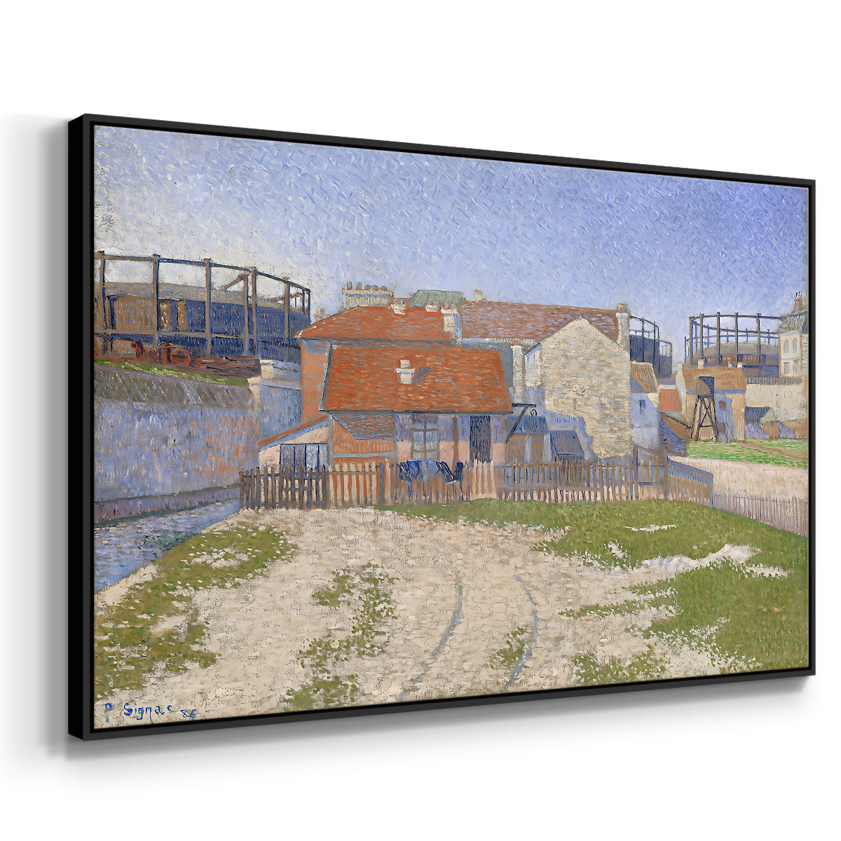 Gasometers at Clichy, 1886 - Floater Framed Canvas Print