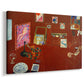 Canvas art print featuring an iconic studio scene with deep red walls, displayed at an angle