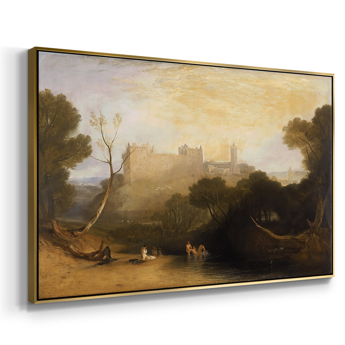 Linlithgow Palace, c. 1807 - Floater Framed Canvas Print