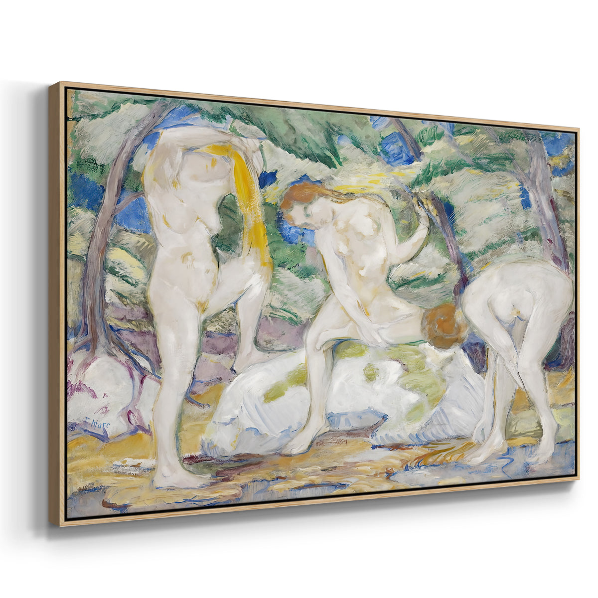 Bathing Women, 1910 - Floater Framed Canvas Print