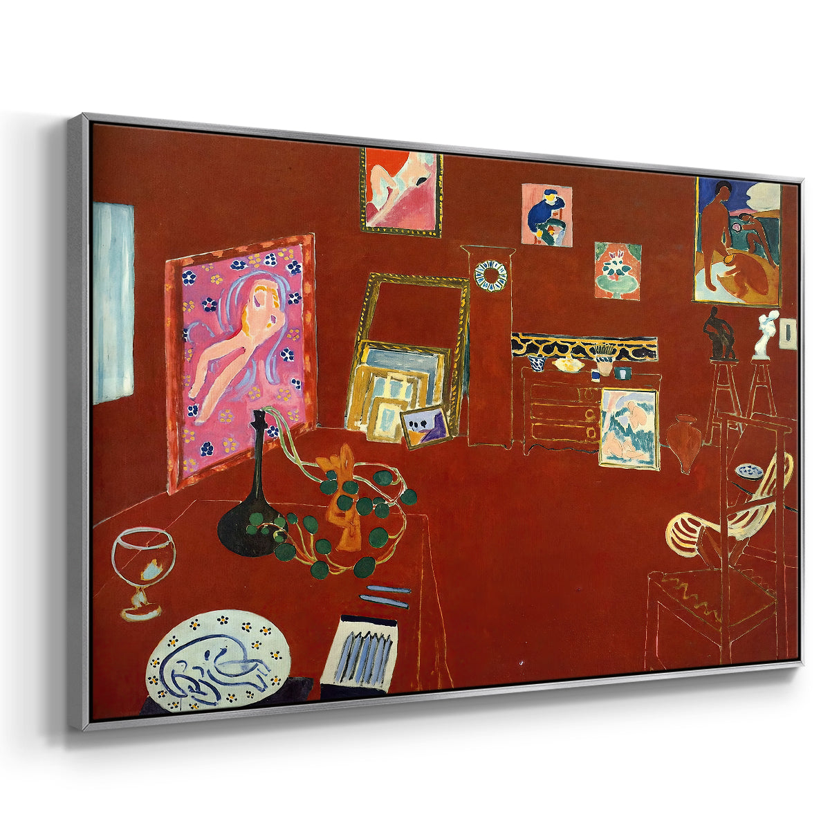 The Red Studio (L'Atelier Rouge), 1911 - Floater Framed Canvas Print