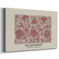 Canvas art print featuring a decorative design combining botanical motifs with structured layout, displayed at an angle