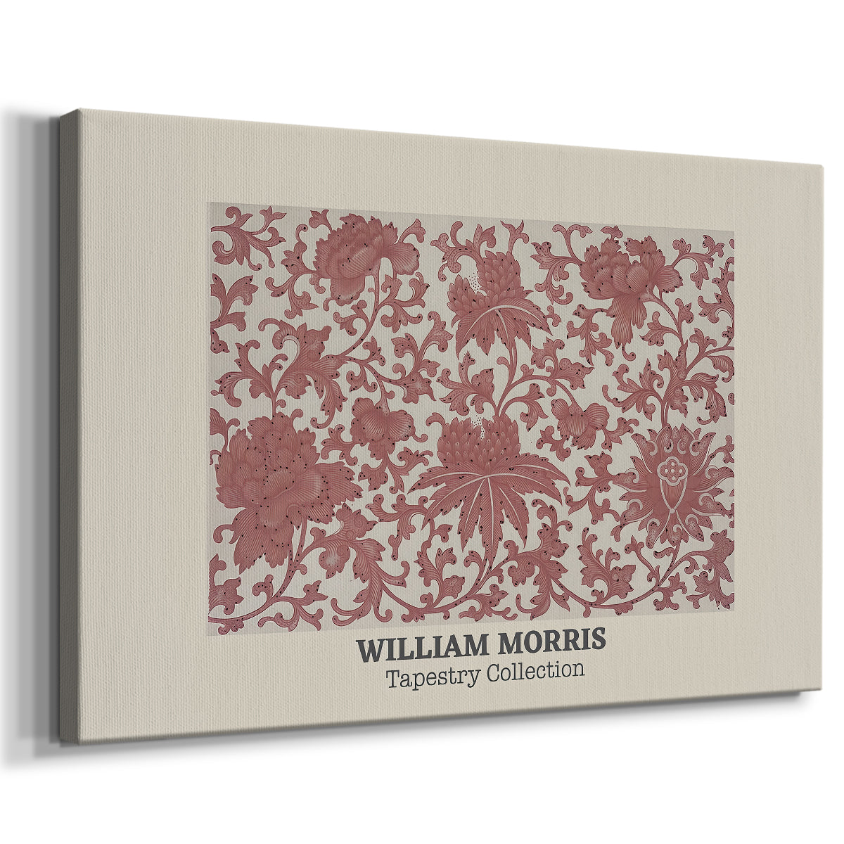 Canvas art print featuring a decorative design combining botanical motifs with structured layout, displayed at an angle