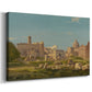 Canvas art print featuring a historic site with classical ruins and surrounding landscape, displayed at an angle