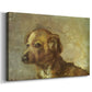 Canvas art print featuring an impressionist-style portrait of dog with loose texture, displayed at an angle