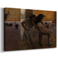 Canvas art print featuring a historical scene depicting figures in ornate Egyptian environment, displayed at an angle