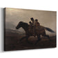 Canvas art print featuring a dramatic scene of enslaved people fleeing on horseback in darkness, displayed at an angle