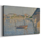 Canvas art print featuring a nautical scene with vessels, displayed at an angle