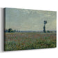 Canvas art print featuring an impressionist landscape filled with blooming flowers and greenery, displayed at an angle