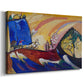 Canvas art print featuring an expressive composition referencing motion of a troika through fragmented forms, displayed at an angle