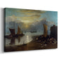 Canvas art print featuring a coastal scene with early morning light, displayed at an angle