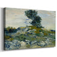 Canvas art print featuring an expressive landscape focusing on texture and earth tones, displayed at an angle