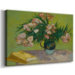 Canvas art print featuring an expressive floral composition with objects arranged on table, displayed at an angle