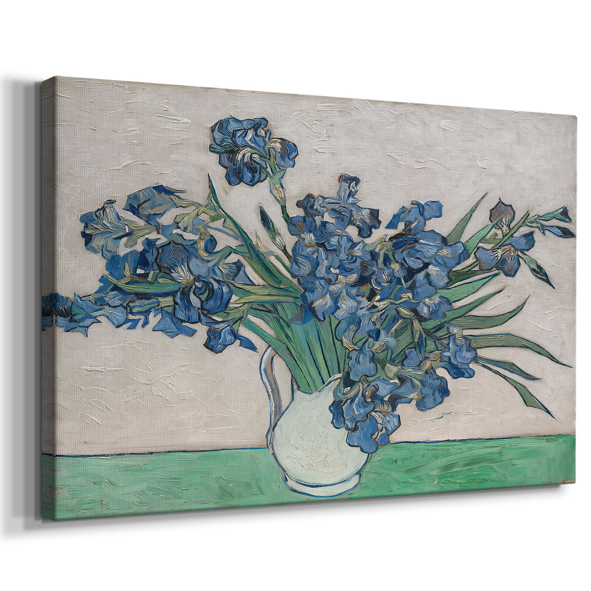 Canvas art print featuring an expressive floral scene with organic shapes and movement, displayed at an angle