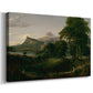 Canvas art print featuring an early agricultural scene with organized rural activity, displayed at an angle