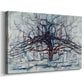 Canvas art print featuring an abstract branching structure, displayed at an angle