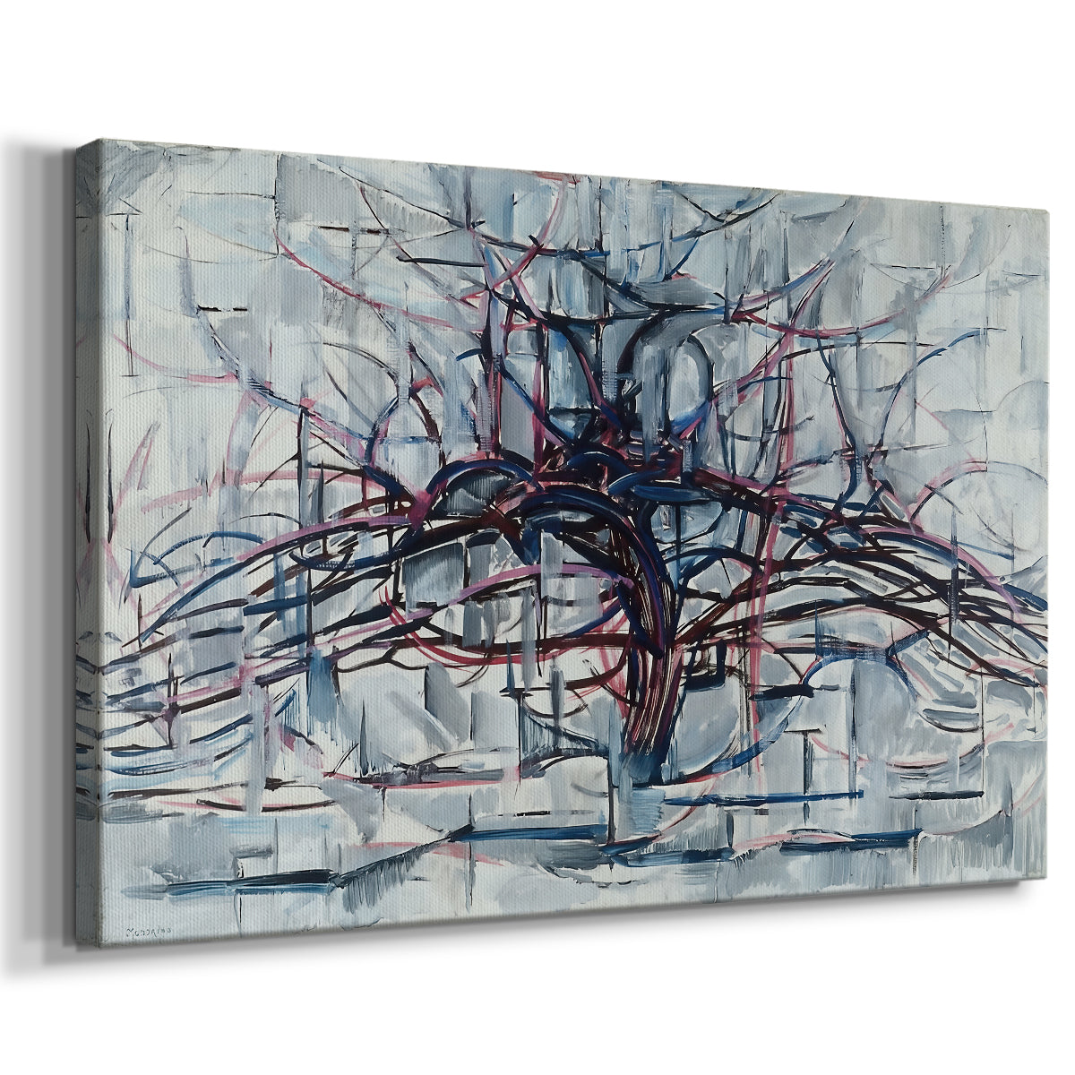 Canvas art print featuring an abstract branching structure, displayed at an angle