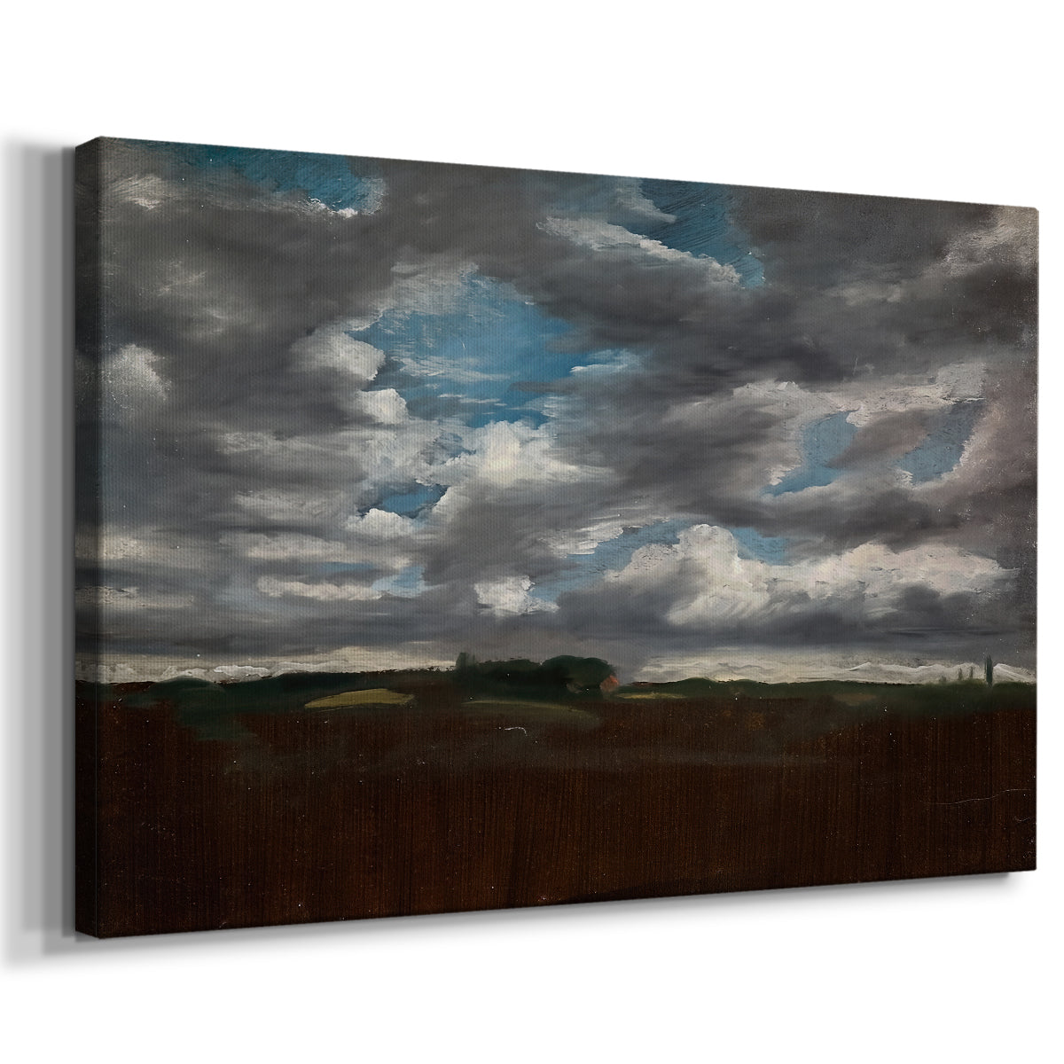Canvas art print featuring an atmospheric scene dominated by sky, displayed at an angle
