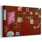 Canvas art print featuring an iconic studio scene with deep red walls, displayed at an angle
