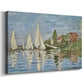 Canvas art print featuring a lively regatta scene with multiple boats and fluttering sails, displayed at an angle