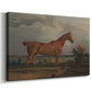 Canvas art print featuring a rural hunting scene with rider and expansive terrain, displayed at an angle
