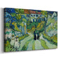 Canvas art print featuring an expressive architectural scene with steps and surrounding structures, displayed at an angle