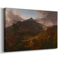 Canvas art print featuring a romantic scene with shifting weather over terrain, displayed at an angle